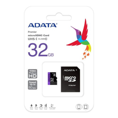 Adata Premier 32GB microSDHC UHS-I/Class10 memóriakártya+adapter