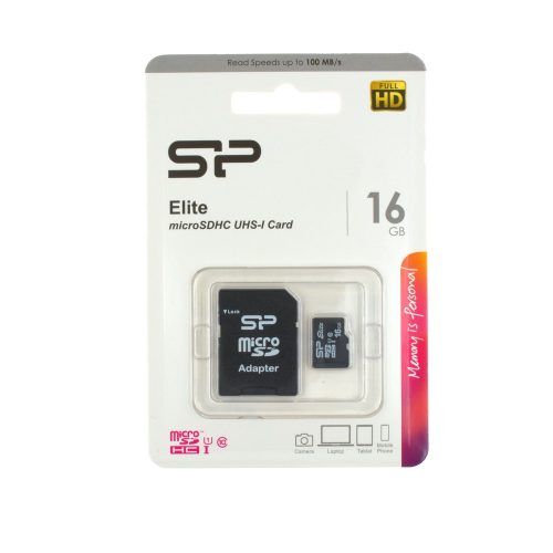 Silicon Power Elite 16GB MicroSD memóriakártya+adapter