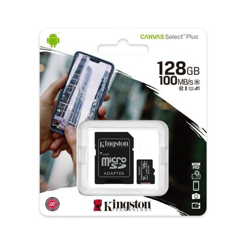Kingston Canvas Select Plus 128GB MicroSD memóriakártya+adapter