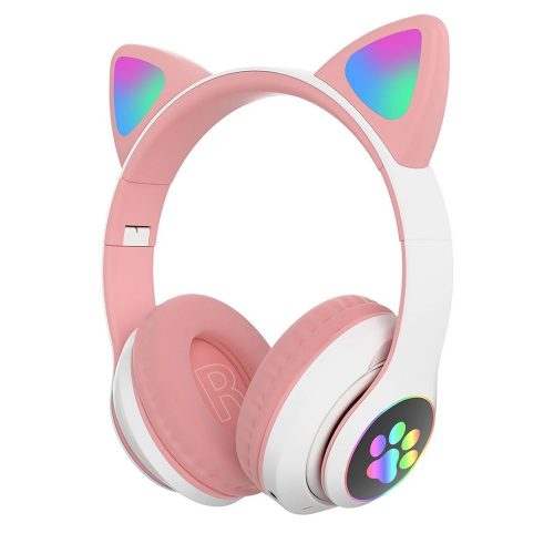 Macskafüles fejhallgató STN-28 Kids, pink