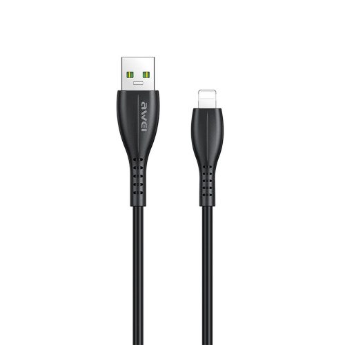 Awei CL-115L 8 tűs USB kábel 1.0m, 2.4A, fekete