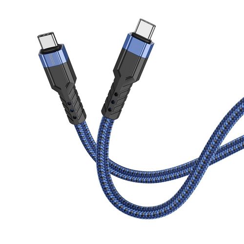 Hoco U110 USB Type-C adat- és töltőkábel 60W, kék, 1.2m