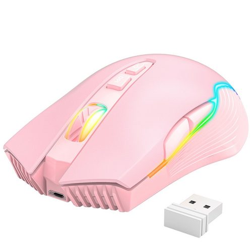 Onikuma CW905S RGB vezeték nélküli Gamer egér, pink