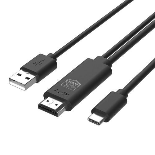 USB Type-C - HDMI 4K@60Hz kábel töltés funkcióval, 1.8m